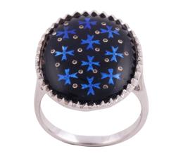SORTIJA EN ORO 18KT Y ESMALTE