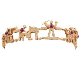 PULSERA EN ORO 18KT, RUBÍES Y DIAMANTES