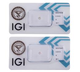 DOS DIAMANTES EN BLÍSTER DE 0.19CT Y 0.25CT