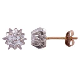 DORMILONAS EN ORO BICOLOR 18KT Y DIAMANTES