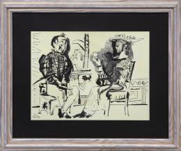 PAYASO Y MUJER CON MONO, 1954