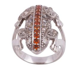 SORTIJA EN PLATA 925, CITRINOS Y DIAMANTES BROWN