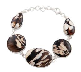 PULSERA EN PLATA 925 Y PLACAS JASPEADAS
