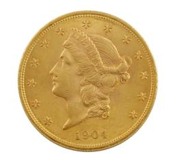 MONEDA DE 20 DÓLARES DE EEUU EN ORO 900m/m