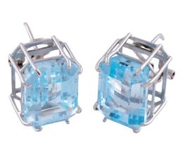 PENDIENTES EN PLATA 925 Y TOPACIOS AZULES