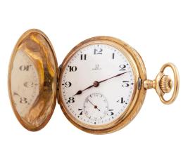 RELOJ SABONETA DE TRES TAPAS OMEGA EN ORO 18KT. CUERDA MANUAL