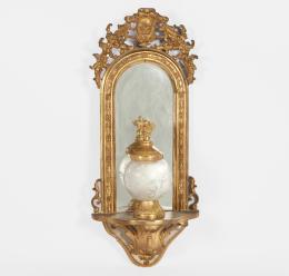 CORNUCOPIA ISABELINA EN MADERA TALLADA Y DORADA. CA.1900