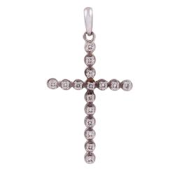 COLGANTE CRUZ EN ORO 18KT Y DIAMANTES
