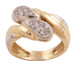 SORTIJA EN ORO BICOLOR 18KT Y DIAMANTES