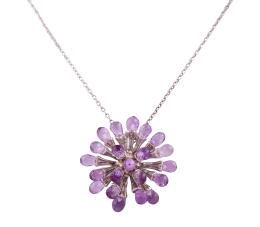 COLGANTE Y CADENA EN PLATA 925Y AMATISTAS
