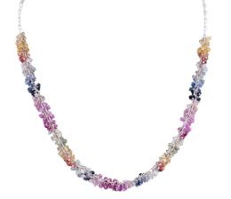 COLLAR CORTO EN PLATA 925 Y ZAFIROS FANCY MULTICOLOR