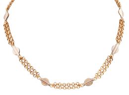 COLLAR EN ORO BICOLOR 18KT