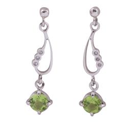 PENDIENTES EN ORO 9KT, PERIDOTOS Y DIAMANTES