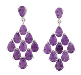 PENDIENTES EN PLATA 925 Y AMATISTAS
