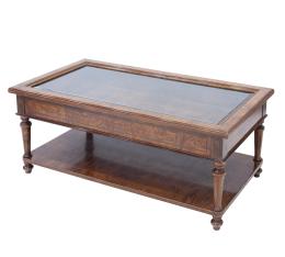 MESA EXPOSITOR DE CENTRO EN MADERA DE RAÍZ DE NOGAL