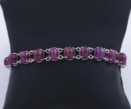 PULSERA VINTAGE EN PLATA 925 Y RUBÍES ESTRELLA