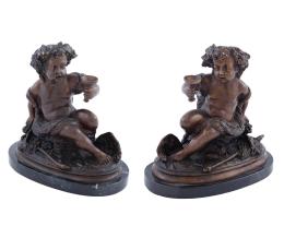 PAREJA DE FIGURAS DE BACO NIÑO (S. XIX)