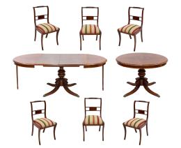 MESA DE COMEDOR EN MADERA DE RAÍZ Y SEIS SILLAS A JUEGO