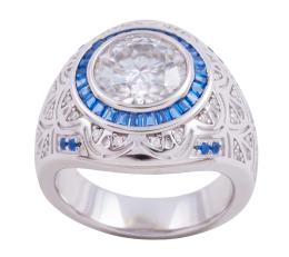 ANILLO SOLITARIO EN PLATA DE LEY 925 Y MOISSANITA, ESTILO BOMBÉ