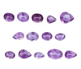 LOTE DE 14 AMATISTAS NATURALES SIN MONTAR, 73.50CT