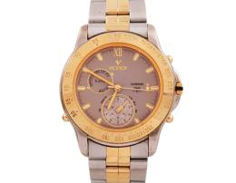 RELOJ CRONÓGRAFO VICEROY EN ACERO CON BISEL CHAPADO EN ORO. CUARZO