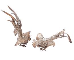 DOS GALLOS EN PLATA DE LEY