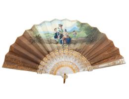 ABANICO CON COPIA DE "LA VENDIMIA" DE GOYA