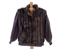 CHAQUETA EN PIEL DE VISÓN CON CUERO