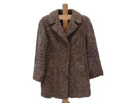 ABRIGO LARGO EN PIEL DE ASTRACÁN CLARO