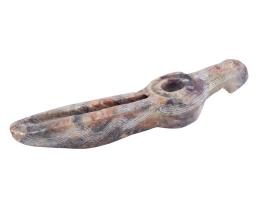 LÁMPARA DE ACEITE ANTIGUA EN PIEDRA TALLADA