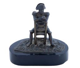 "NAPOLEÓN SENTADO" ESCULTURA EN BRONCE PAVONADO