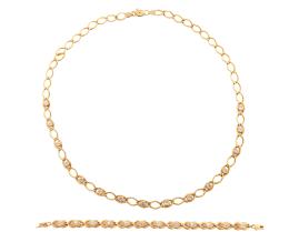 GARGANTILLA Y PULSERA EN ORO 18KT Y CIRCONITAS