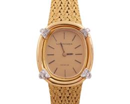 RELOJ LONGINES EN ORO 18KT Y BRILLANTES. CUERDA MANUAL