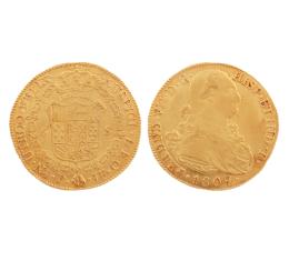 MONEDA DE 8 ESCUDOS ESPAÑOLES DE 1809 EN ORO 22KT