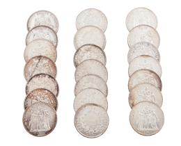 21 MONEDAS FRANCESAS EN PLATA DE LEY