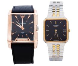 DOS RELOJES DE PULSERA EN ACERO