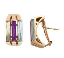 PENDIENTES EN ORO 18KT Y CRISTALES