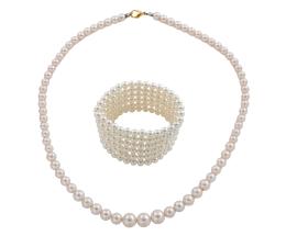 GARGANTILLA Y BRAZALETE DE PERLAS