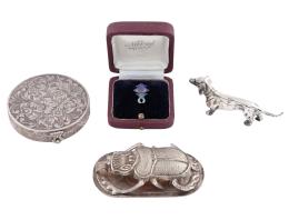 LOTE DE 4 OBJETOS EN PLATA 800 M/M