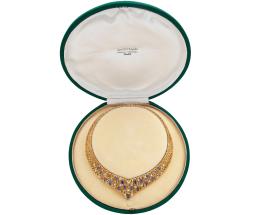 GARGANTILLA EN ORO 18KT, DIAMANTES Y ZAFIROS