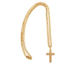 COLGANTE CRUZ Y CADENA EN ORO 18KT