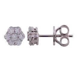 PENDIENTES ROSETA EN PLATA DE LEY Y MOISSANITAS