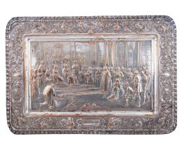 BANDEJA "COLÓN AL REGRESO DE SU PRIMER VIAJE A AMÉRICA ES RECIBIDO POR LOS REYES CATÓLICOS"