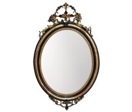 ESPEJO DE PARED EN MADERA DORADA Y NEGRA