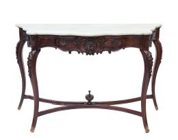 CONSOLA EN CAOBA Y MÁRMOL