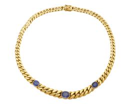 GARGANTILLA EN ORO MACIZO 18KT Y ZAFIROS