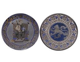 PAREJA DE PLATOS DECORATIVOS EN CERÁMICA DE TALAVERA