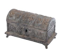 CAJA JOYERO EN PLATA DE 900 M/M REPUJADA CON MOTIVOS FLORALES