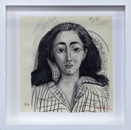 LITOGRAFÍA FIRMADA A MANO "JACQUELINE (LES DAMES DE MOUGINS)"