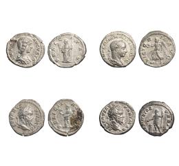 LOTE DE 4 DENARIOS DE PLATA DEL IMPERIO ROMANO